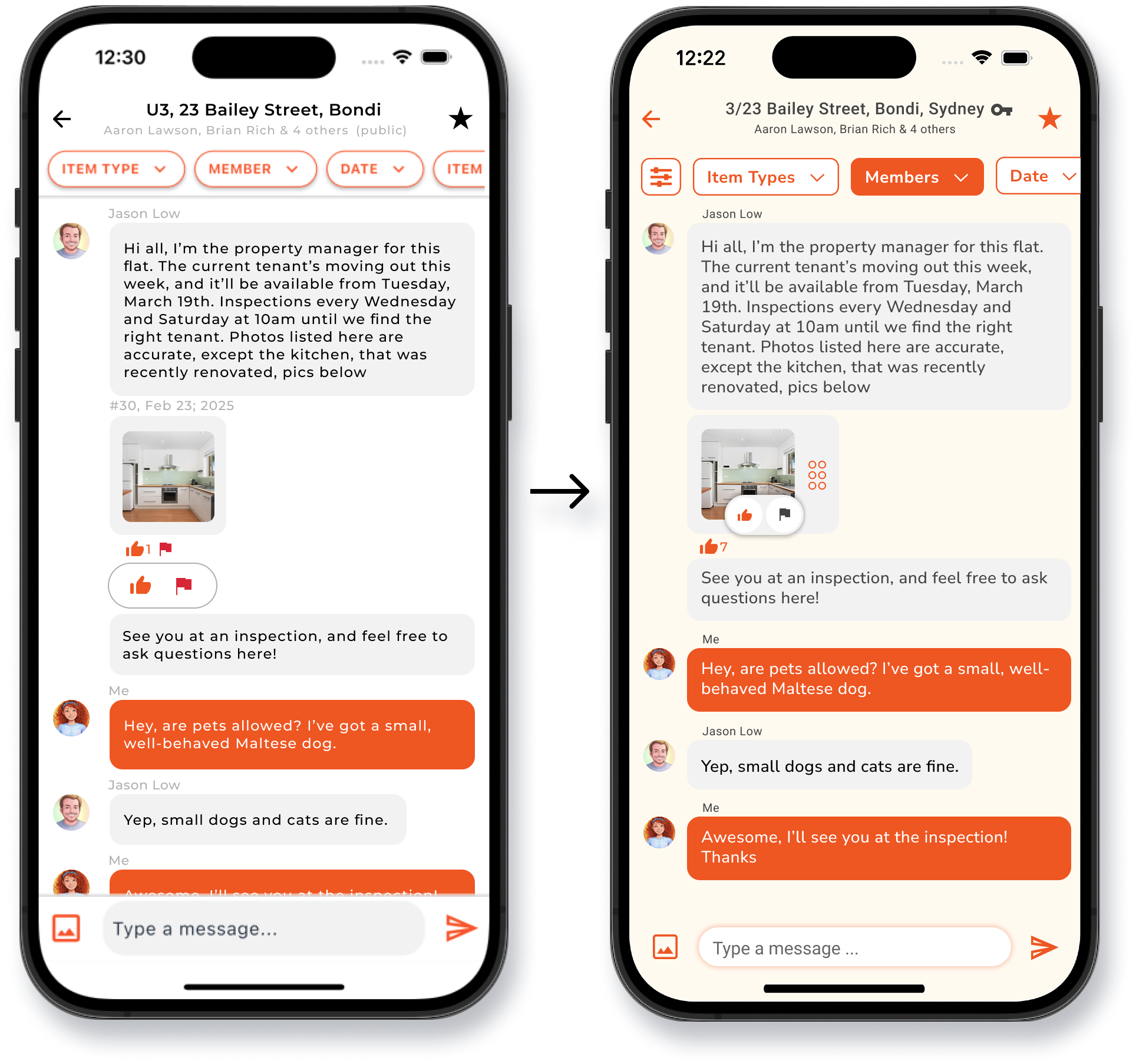 improved flag and like stream item designs