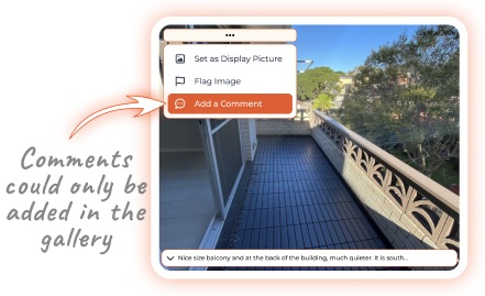 Gallery photo showing how to add a comment